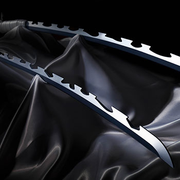 Nichirin Sword (Inosuke Hashibira) Prop Replica by Bandai