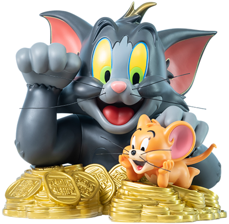 Tom & Jerry Maneki-Neko (Lights Off Version) Bust by Soap Studio
