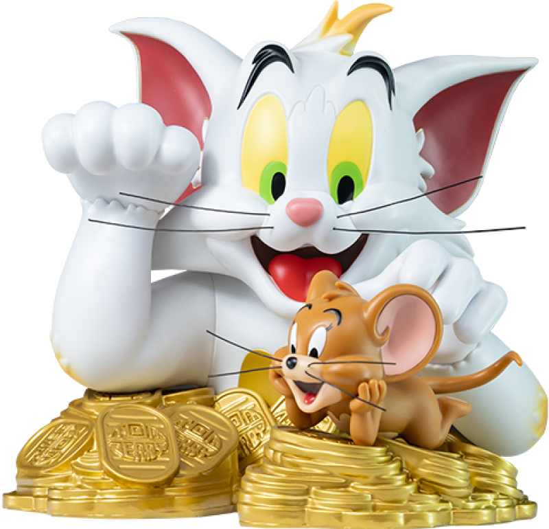Tom & Jerry Maneki-Neko (Traditional Version) Bust by Soap Studio