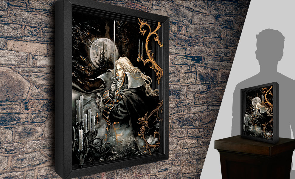 Gallery Feature Image of Castlevania SOTN Alucard Portrait Shadow box art - Click to open image gallery