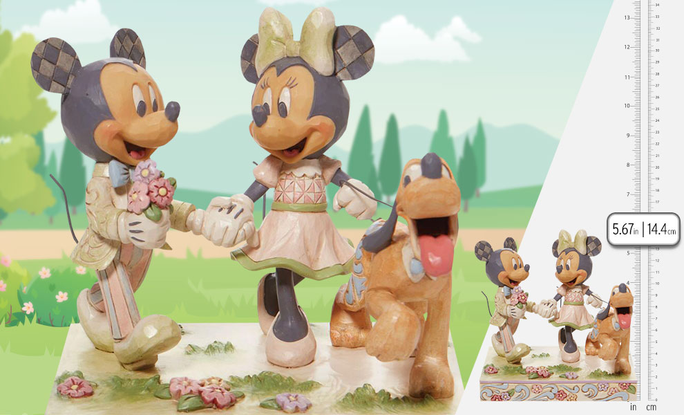 Gallery Feature Image of White Woodland Mickey and Minnie Figurine - Click to open image gallery