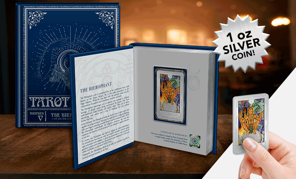 The Hierophant 1oz Silver Coin Tarot Cards Silver Collectible