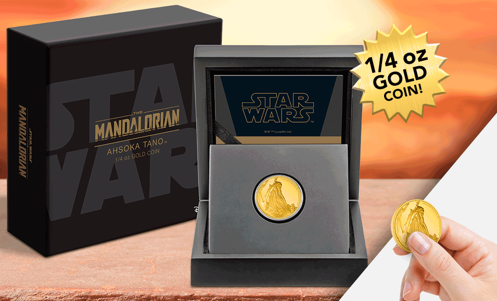 Gallery Feature Image of Ahsoka Tano ¼ oz Gold Coin Gold Collectible - Click to open image gallery