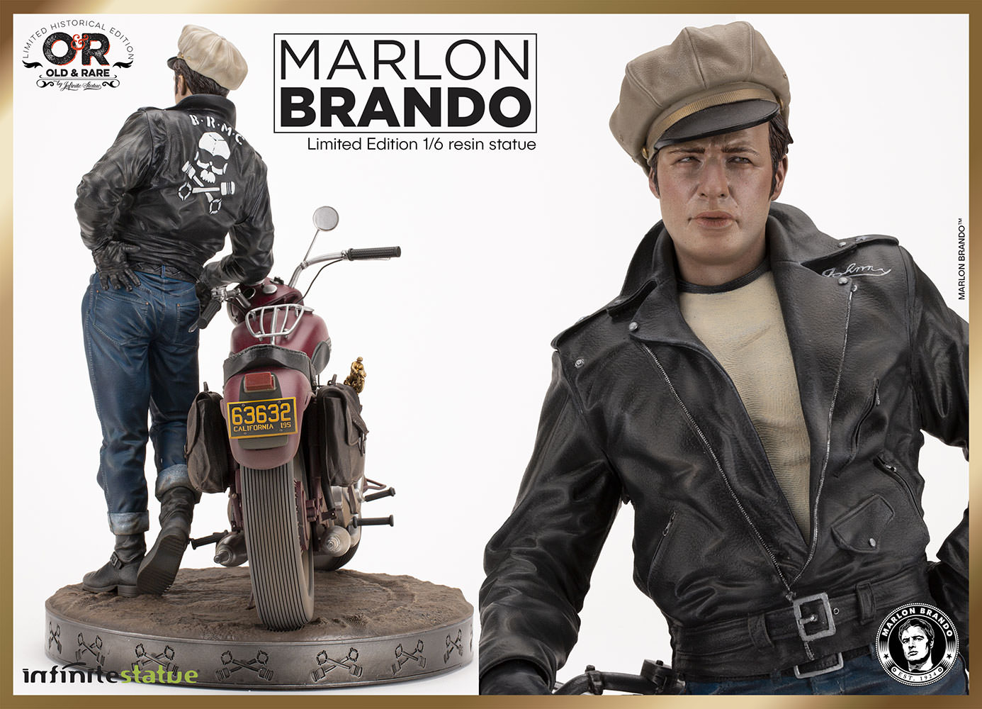 Marlon Brando With Bike Statue by 