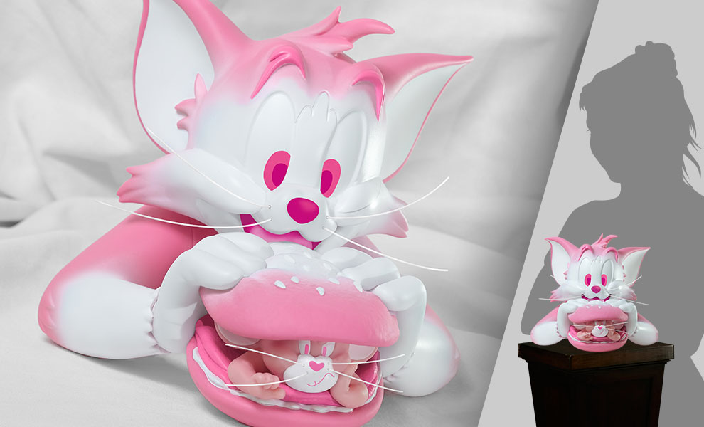 Gallery Feature Image of Tom and Jerry Burger (Snowy Pink Version) Bust - Click to open image gallery