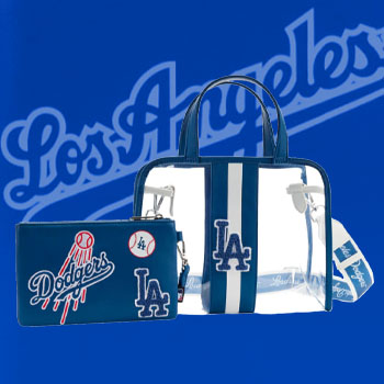 MLB Los Angeles Dodgers Team Whipstitch Tote/Crossbody-Black