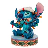 Gallery Image of Stitch Wrapped in Christmas Lights Figurine