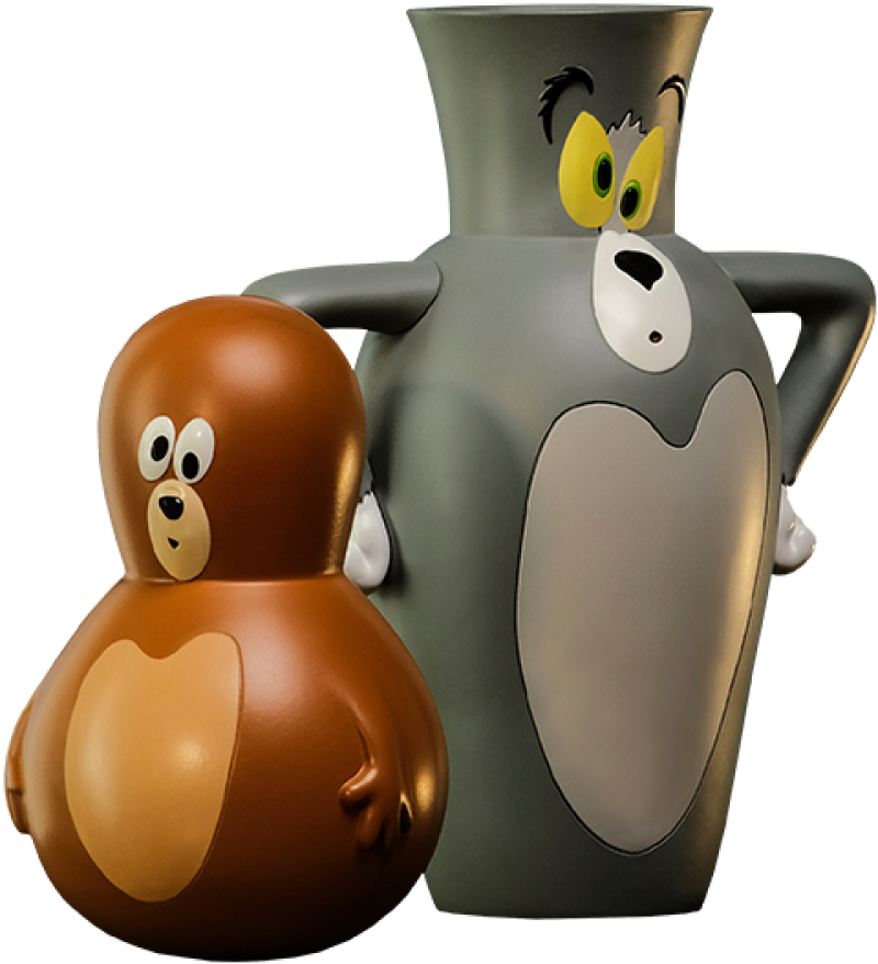 Vase Tom and Roly-Poly Jerry Statues by Soap Studio