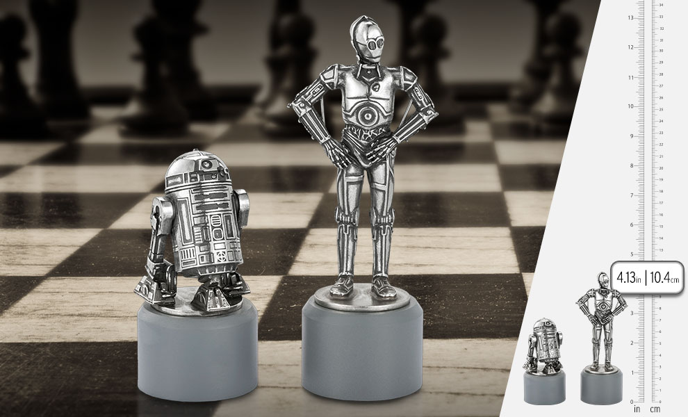 R2-D2 & C-3PO Knight Chess Piece Pair by Royal Selangor
