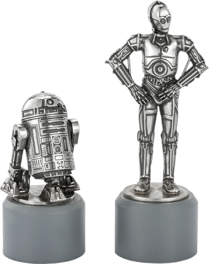 R2-D2 & C-3PO Knight Chess Piece Pair Pewter Collectible