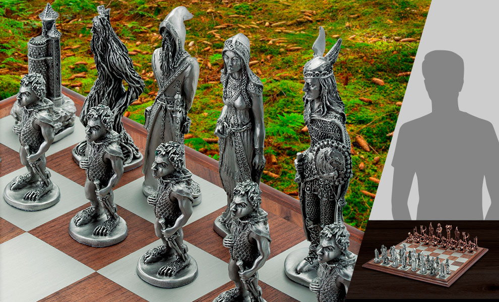 Gallery Feature Image of War of the Rings™ Chess Set Pewter Collectible - Click to open image gallery