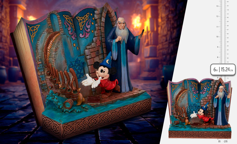 Gallery Feature Image of Sorcerer Mickey Story Book Figurine - Click to open image gallery