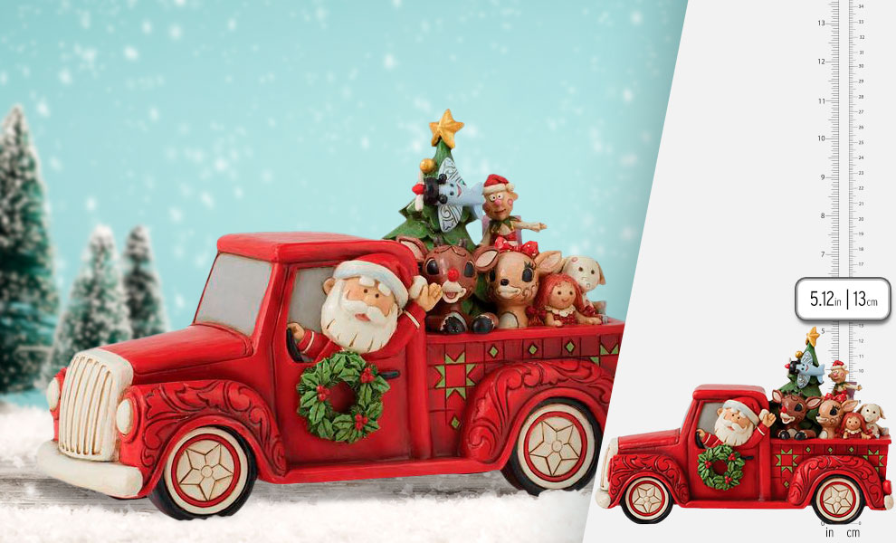 Gallery Feature Image of Rudolph in Red Pickup Figurine - Click to open image gallery