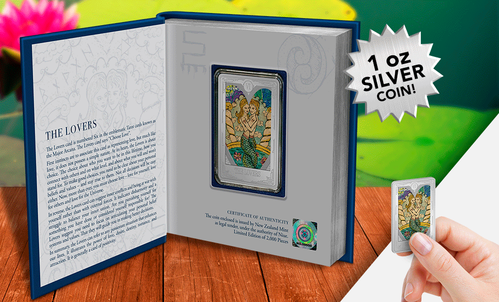 The Lovers 1oz Silver Coin Tarot Cards Silver Collectible