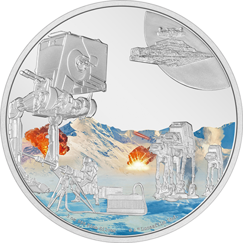 Battle Scenes Hoth 3oz Silver Coin Silver Collectible by New Zealand Mint