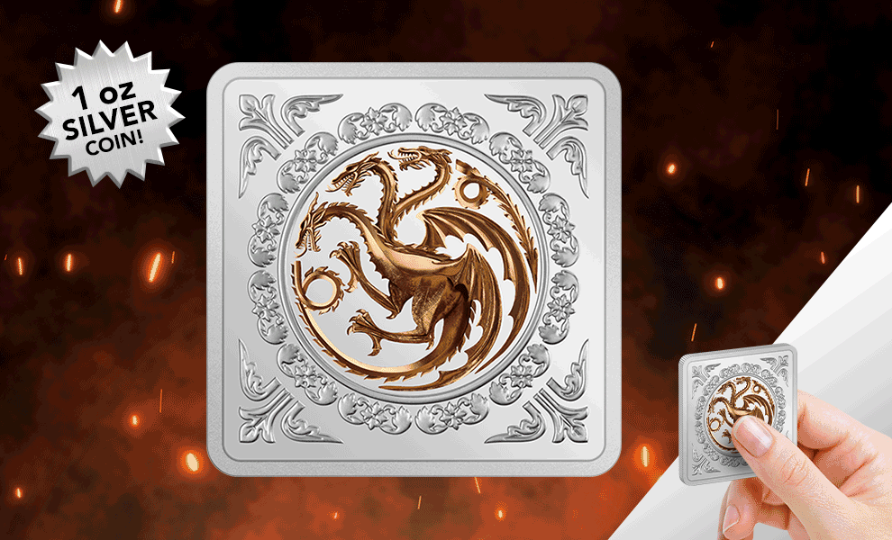 Gallery Feature Image of Targaryen Sigil 1oz Silver Medallion Silver Collectible - Click to open image gallery