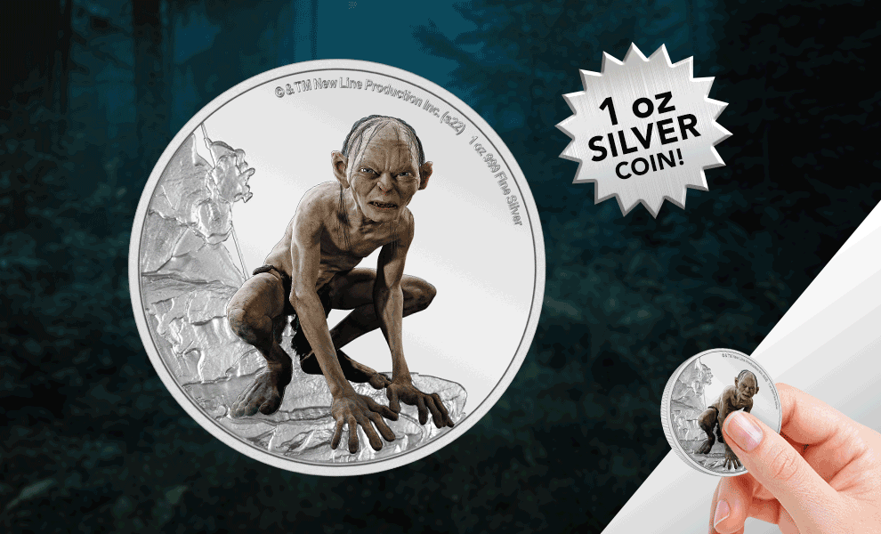 Gollum 1oz Silver Coin The Lord of the Rings Silver Collectible