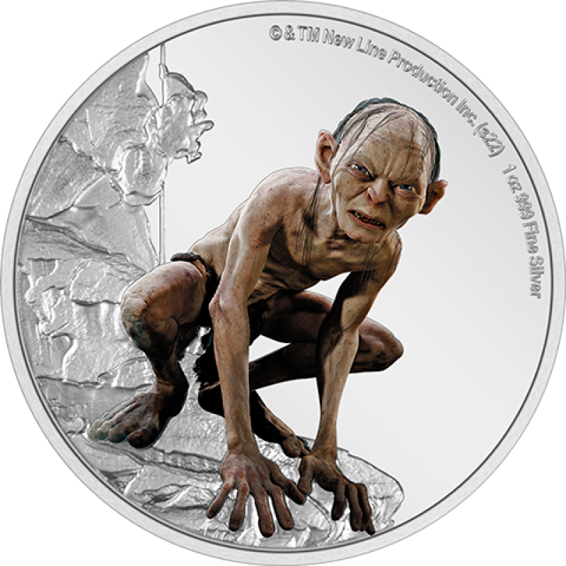 Gollum 1oz Silver Coin Silver Collectible by New Zealand Mint