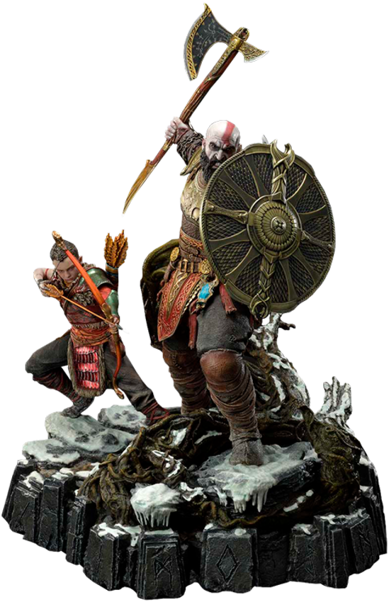 Kratos & Atreus (The Valkyrie Armor Set) Statues by Prime 1 Studio