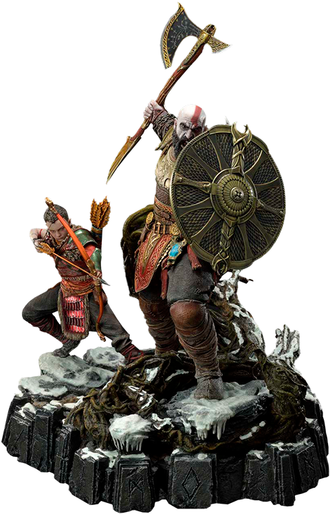 Prime 1 Studio Kratos & Atreus (The Valkyrie Armor Set) Deluxe Version Statue