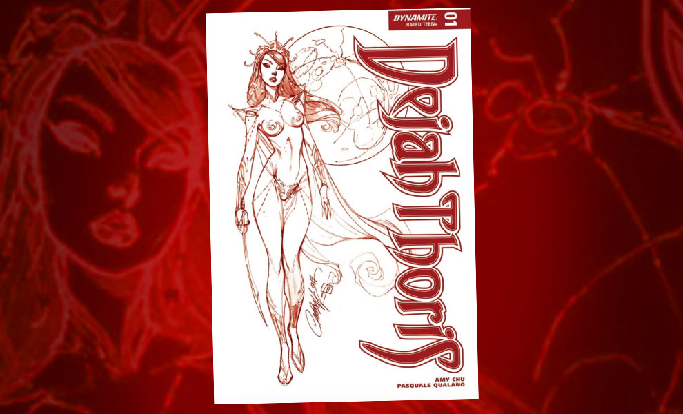 Gallery Feature Image of Dejah Thoris #1 J. Scott Campbell Ultra-Limited Red Line-Art Variant Book - Click to open image gallery