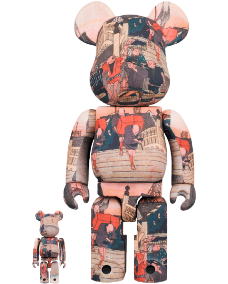 Be@rbrick Utagawa Hiroshige "The 53 stations of the Tokaido-Nihonbashi" 100％ and 400% Set Bearbrick by Medicom Toy