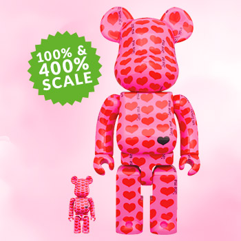 Be@rbrick Pink Heart 100％ and 400% Set by Medicom Toys | Sideshow 