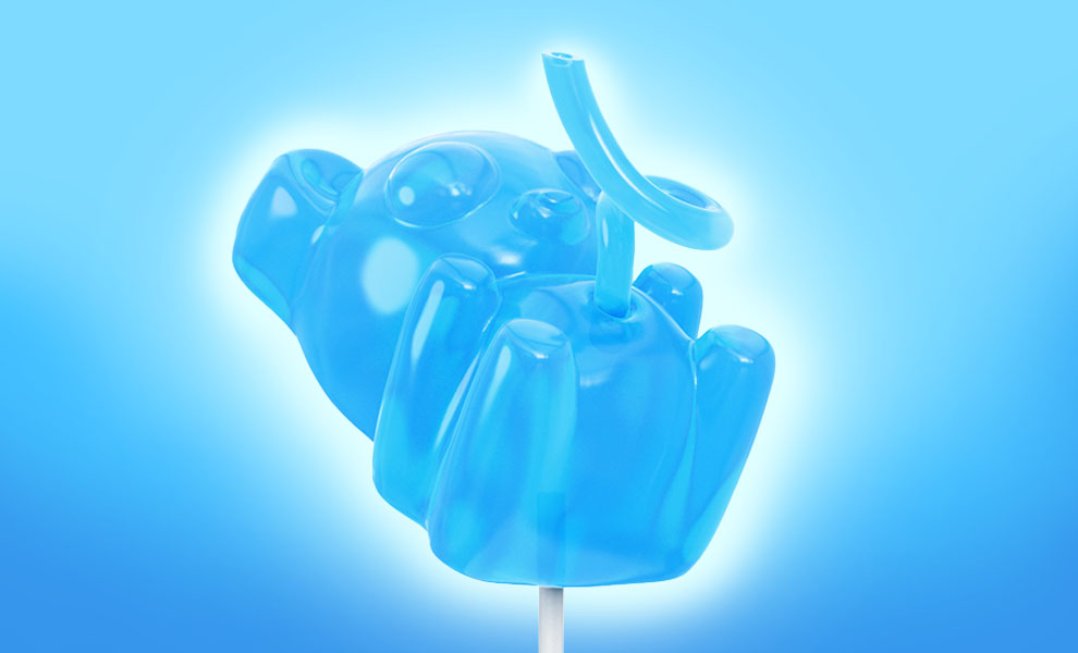 Gallery Feature Image of Immaculate Confection: Gummi Fetus (Blue Raspberry Edition) Polystone Statue - Click to open image gallery