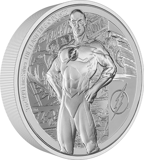 New Zealand Mint The Flash 3oz Silver Coin Silver Collectible
