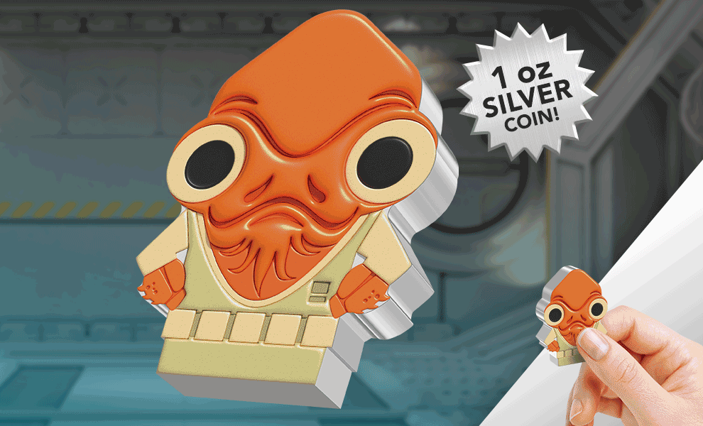 Gallery Feature Image of Admiral Ackbar 1oz Silver Coin Silver Collectible - Click to open image gallery