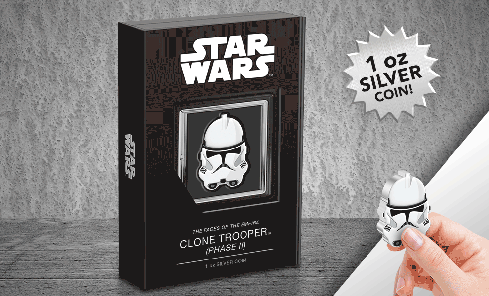 Clone Trooper Phase II 1oz Silver Coin Star Wars Silver Collectible