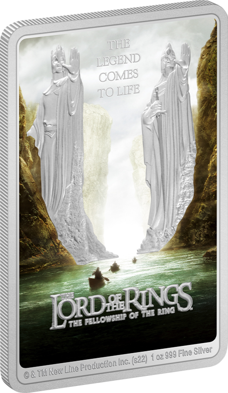 The Lord of the Rings: The Fellowship of the Ring Movie Poster 1oz Silver Coin Silver Collectible by New Zealand Mint