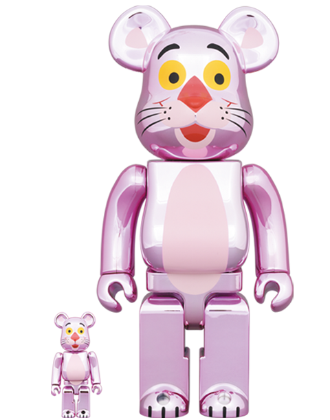 Medicom Toy Be@rbrick Pink Panther (Chrome Ver.) 100% & 400% Bearbrick