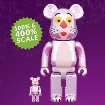 Be@rbrick Pink Panther (Chrome Ver.) 100% & 400% by Medicom Toy 