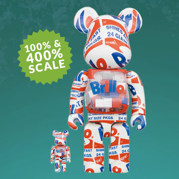 Bearbrick ANDY WARHOL Brillo 100% & 400% Set - US