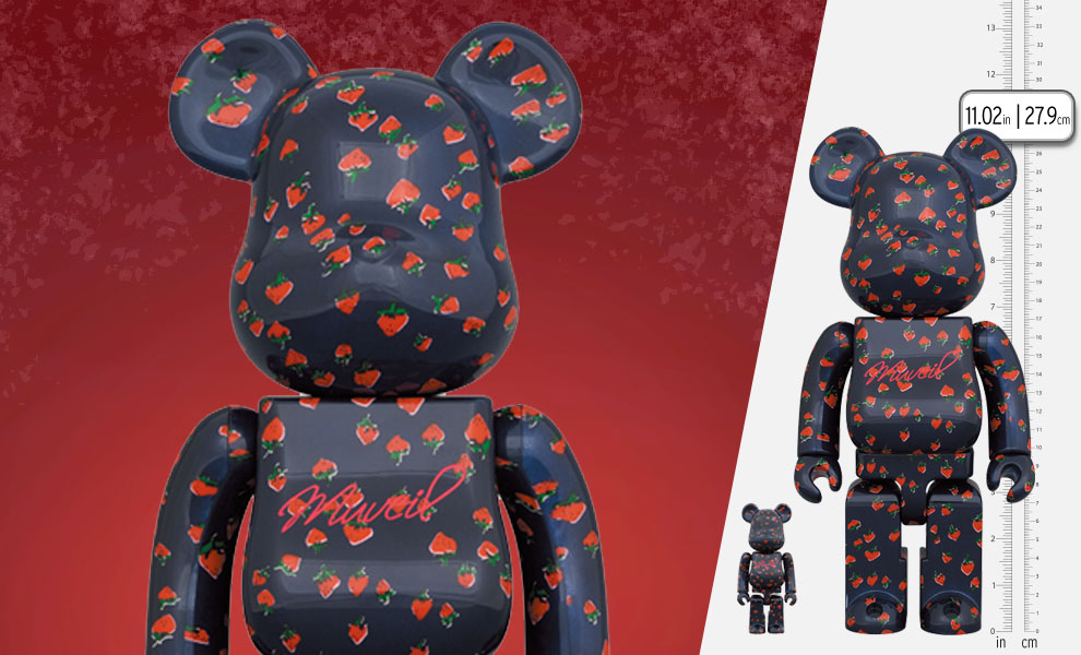 MUVEIL Strawberry 1000% Bearbrick by Medicom Toy - Mindzai