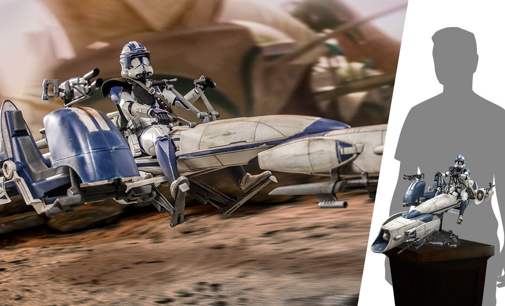 Gallery Feature Image of Heavy Weapons Clone Trooper and BARC Speeder with Sidecar Sixth Scale Figure Set - Click to open image gallery