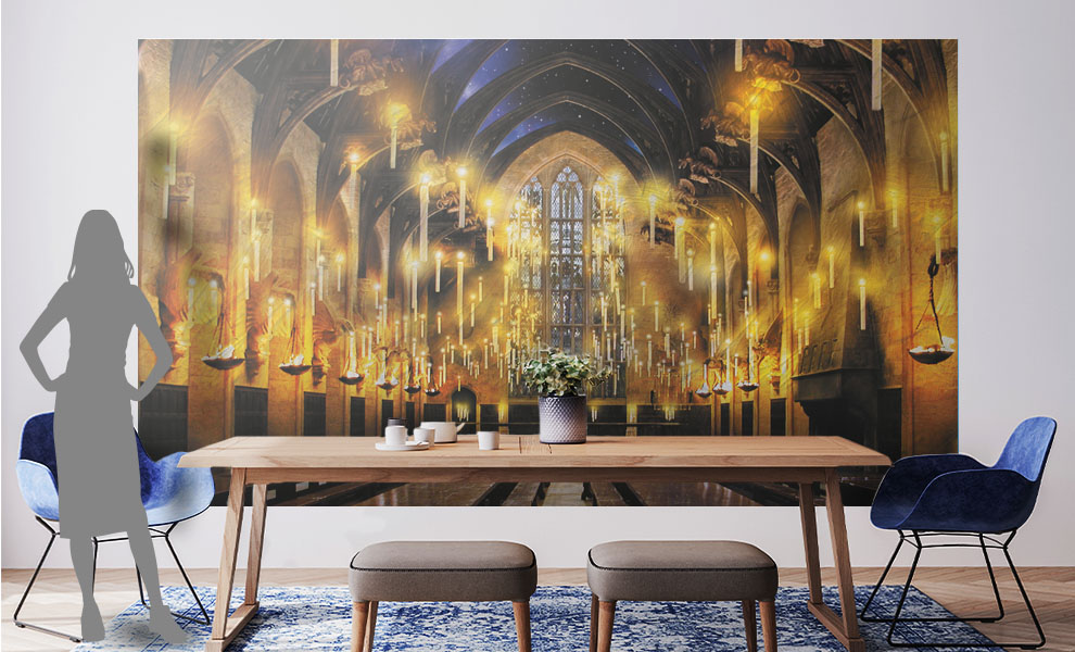 Gallery Feature Image of Harry Potter Great Hall Mural Mural - Click to open image gallery