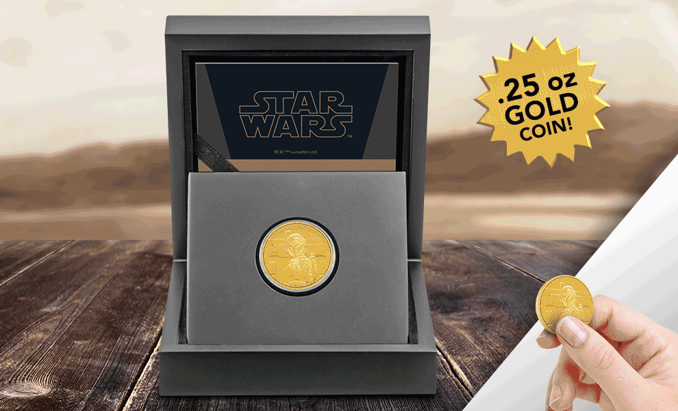 Gallery Feature Image of Bo-Katan Kryze ¼oz Gold Coin Gold Collectible - Click to open image gallery