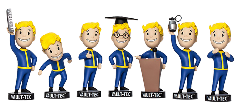 Gaming Heads Vault Boy 111 Bobbleheads 7 Pack Collectible Set