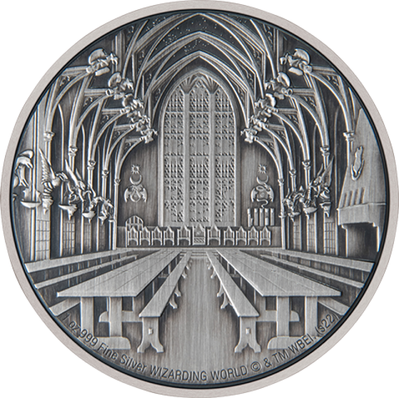 Hogwarts Great Hall 1oz Silver Coin Silver Collectible by New Zealand Mint