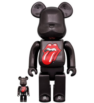 Be@rbrick The Rolling Stones Lips & Tongue (Black Chrome Version) 100% & 400% Bearbrick