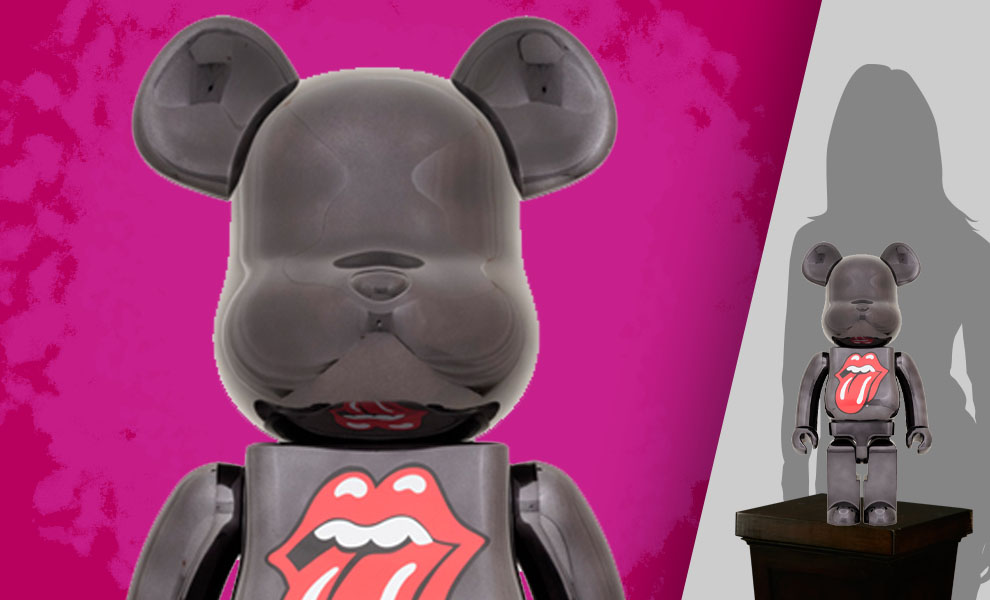 Gallery Feature Image of Be@rbrick The Rolling Stones Lips & Tongue (Black Chrome Version) 1000% Bearbrick - Click to open image gallery