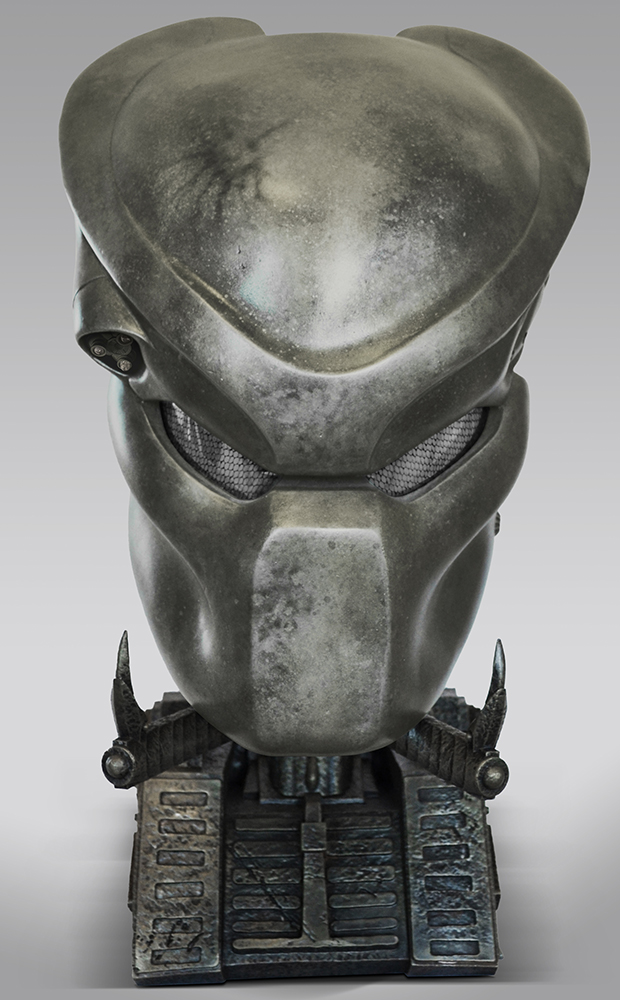 Alien vs Predator Resin Silver Mask AvP Movie Replica Collectible Statue Props 
