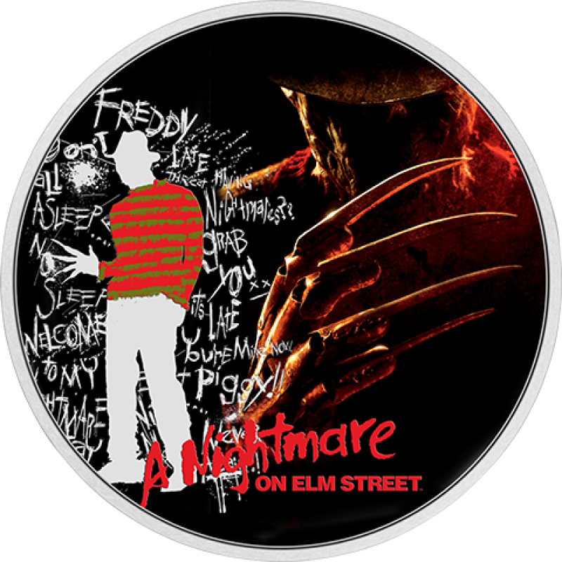 A Nightmare on Elm Street 1oz Silver Coin Silver Collectible by New Zealand Mint