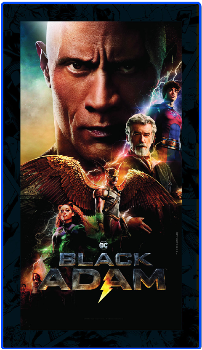 Black Adam (2022) - LED Movie Mini-Poster Wall Light by Brandlite