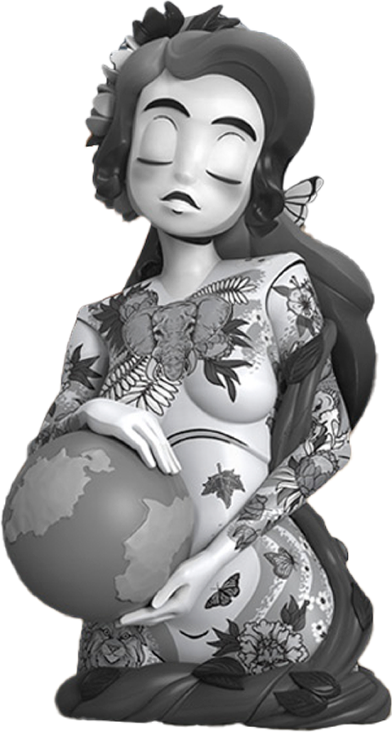 Inked Stories: Gaia (Mono Edition) Polystone Statue by Mighty Jaxx