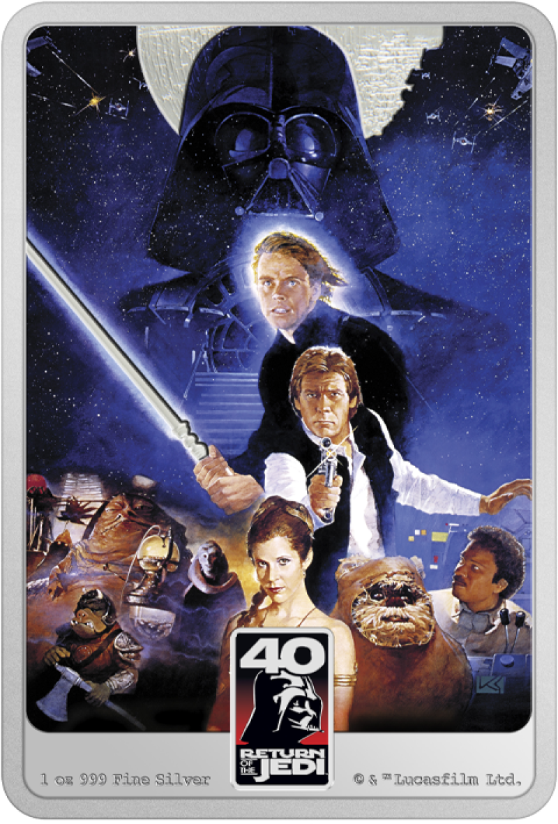 Star Wars: Return of the Jedi 40th Anniversary 1oz Silver Coin Silver Collectible by New Zealand Mint