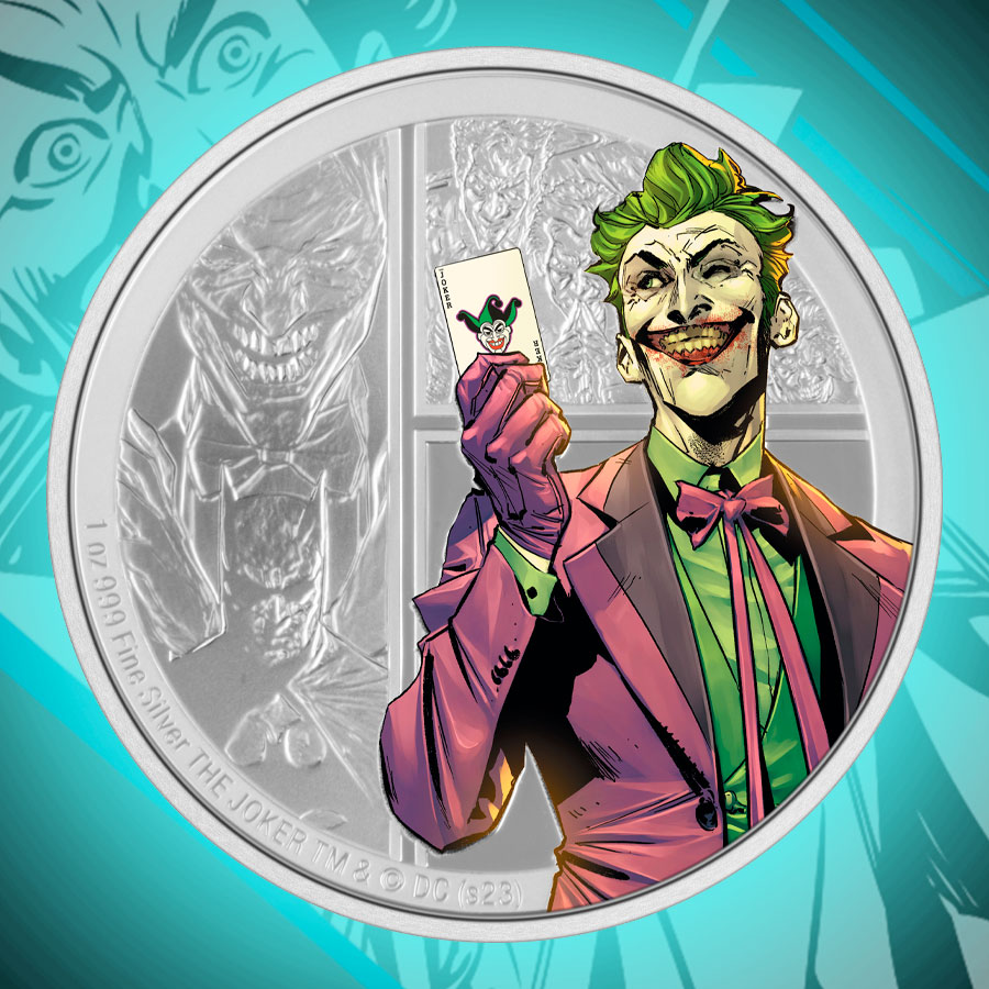 The Joker 1oz Silver Coin by New Zealand Mint | Sideshow Collectibles
