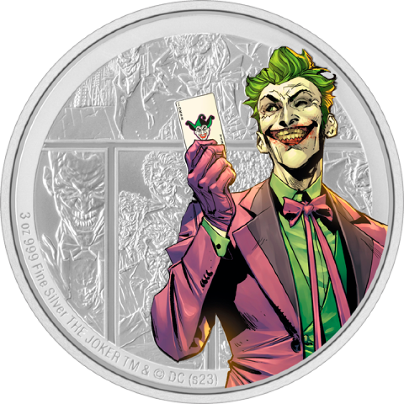 The Joker 3oz Silver Coin Silver Collectible by New Zealand Mint